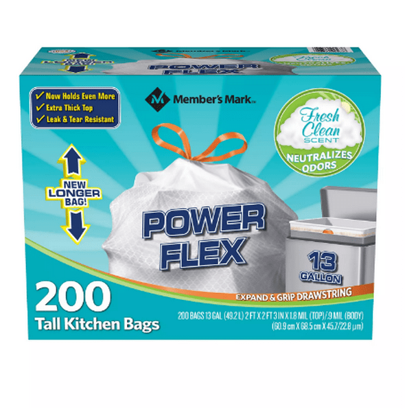 2X Lemon-Scented Tall Kitchen Trash Bags 13 gal For Daily Use 